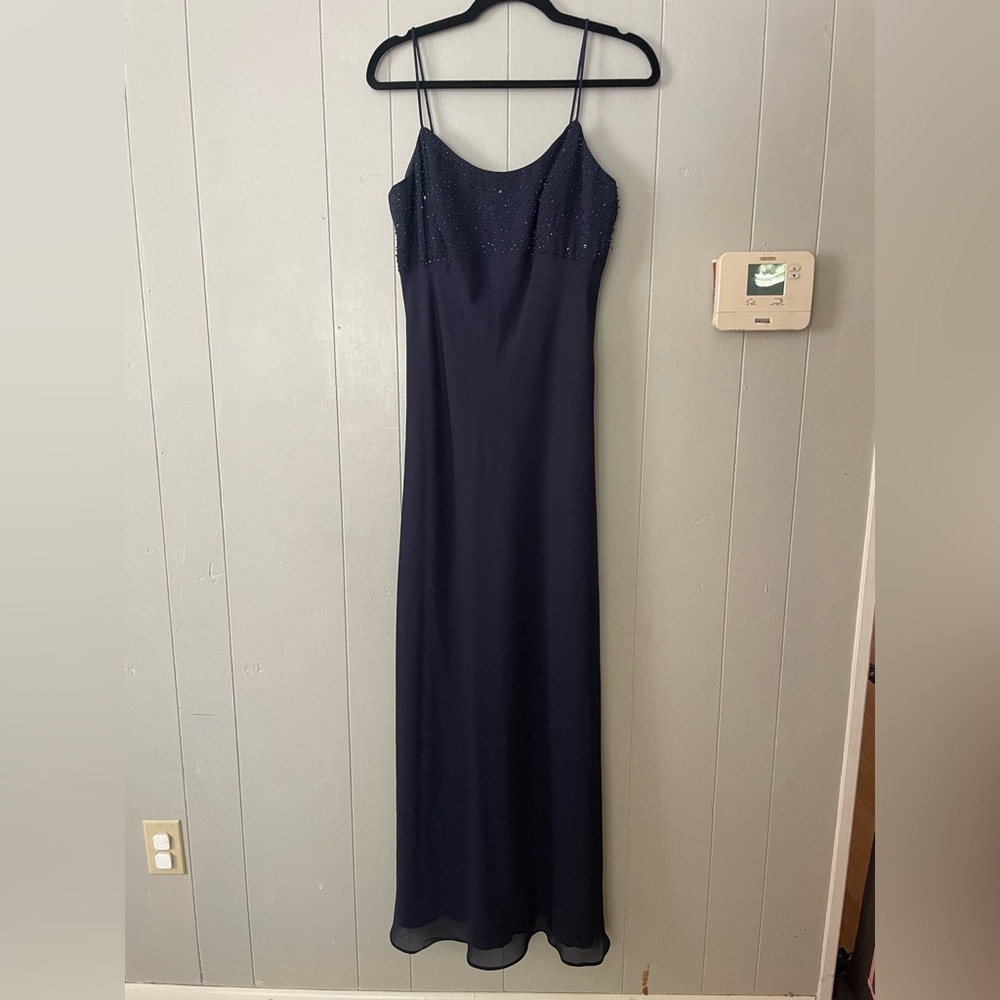 Dark blue prom dance sequin dress Chelsea Nites